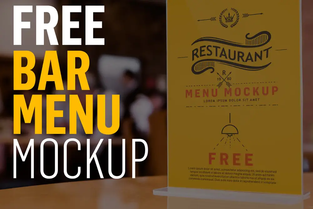 FREE PSD Bar/Restaurant Menu Mockup - 