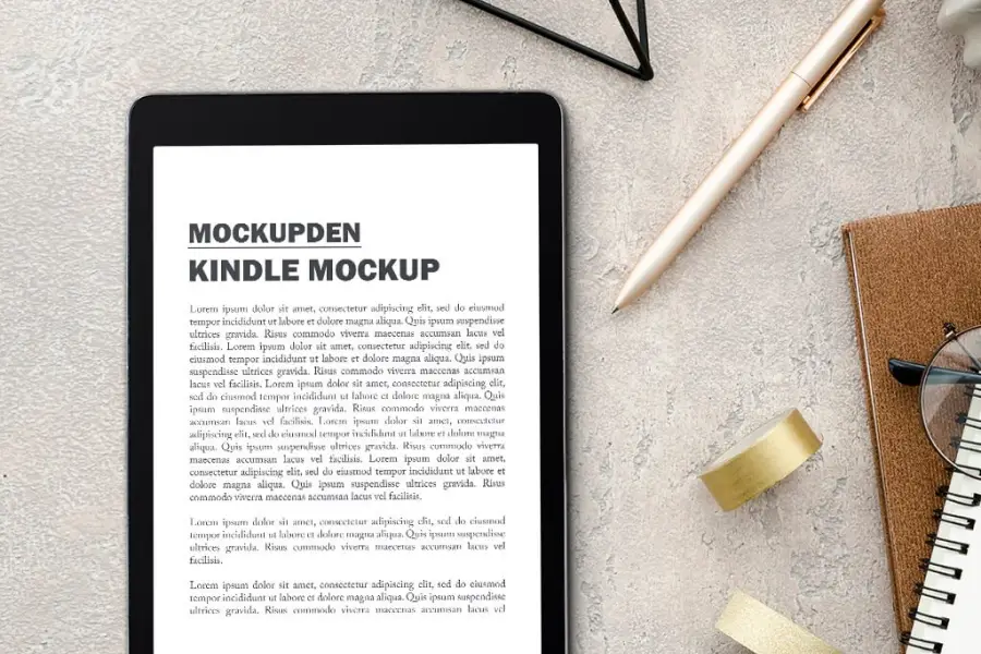 Free Amazon Kindle Mockup PSD Template - 