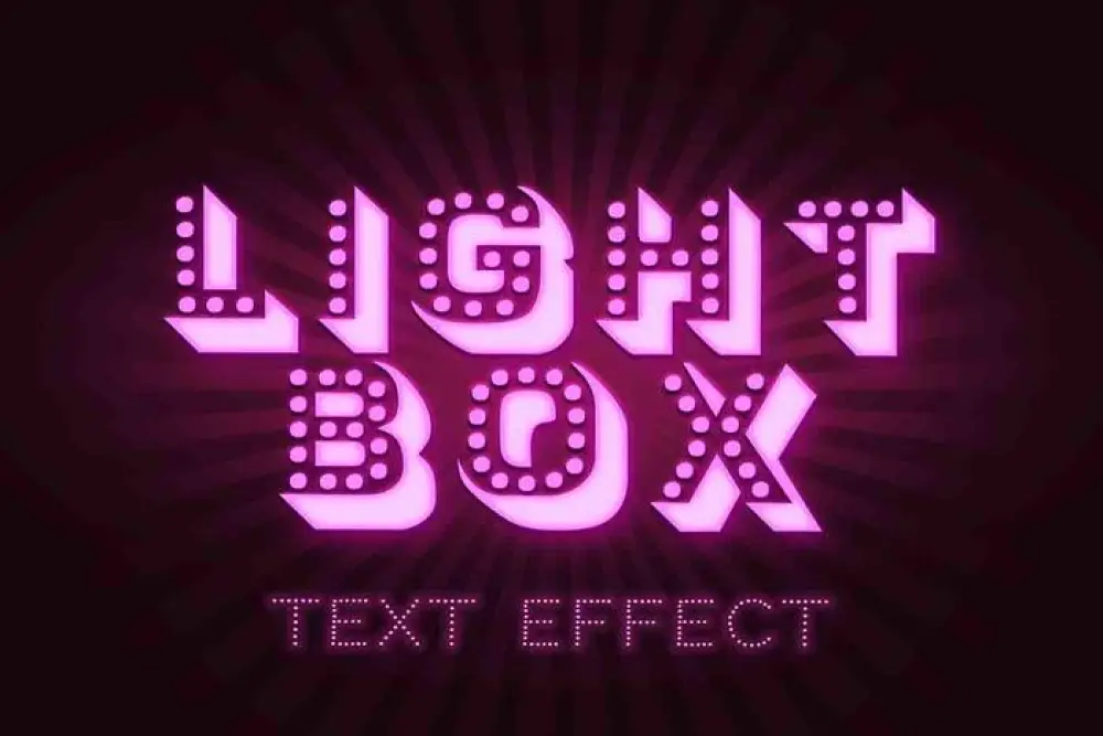 Light Box Text Effects PSD - 