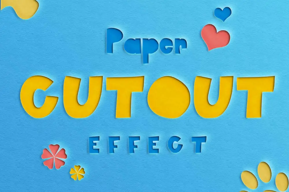 Free Paper Cut-Out Text Effect (PSD) - 