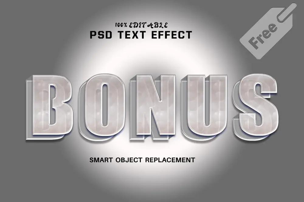 Bonus 3d photoshop editable text effect free - 