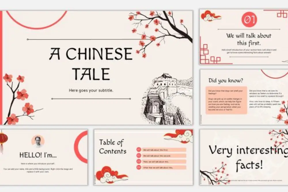 A Chinese Tale. A China inspired presentation template. - 
