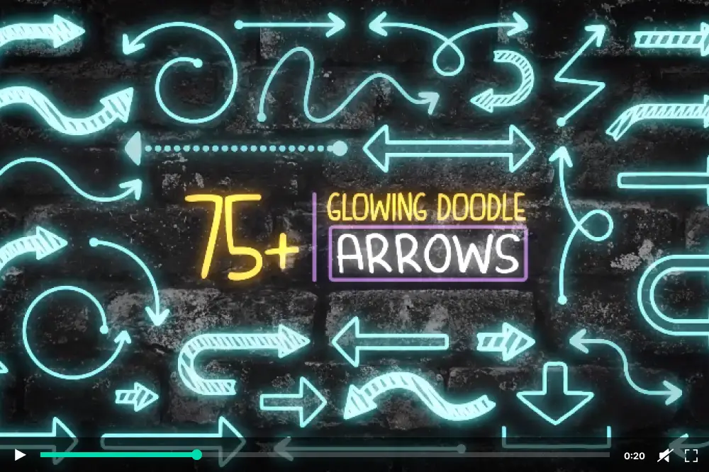 75 Glowing Doodle Arrow Pack After Effects - 