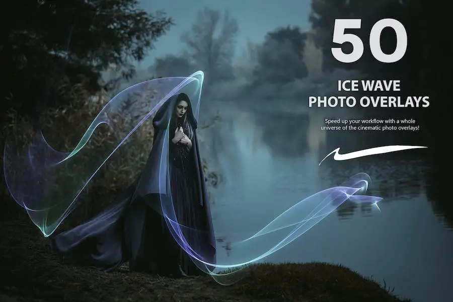 50 Ice Wave Photo Overlays - 
