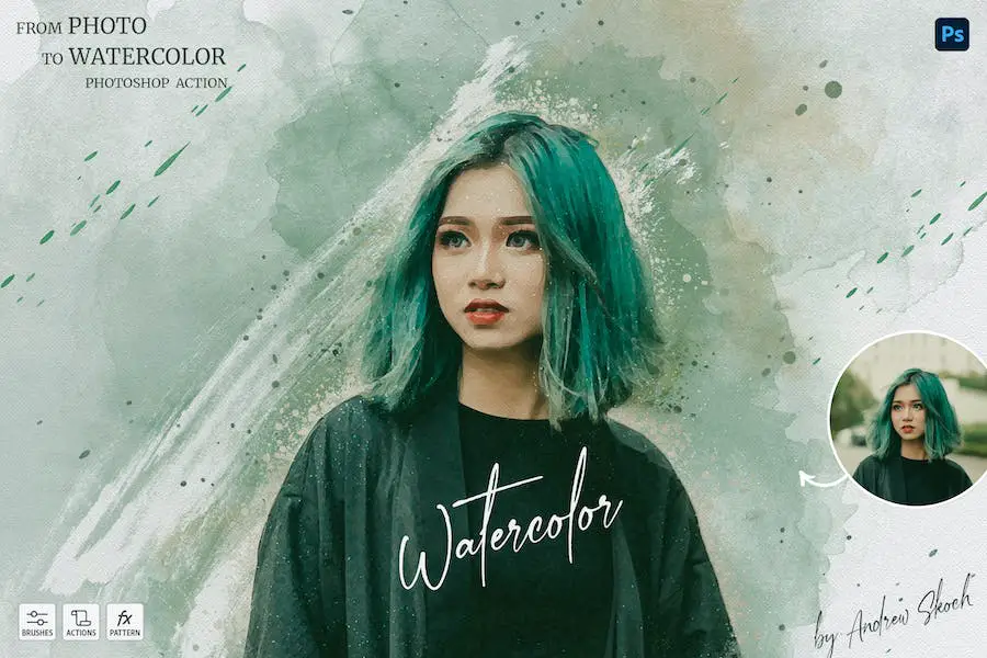 The Realistic Watercolor Photoshop Action - 
