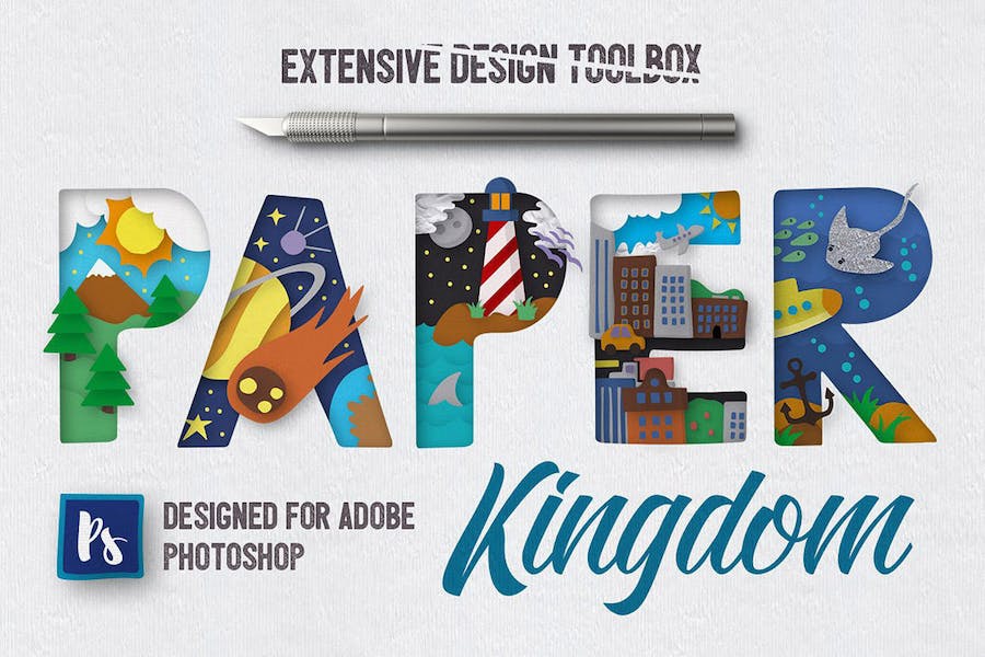 Paper Kingdom Photoshop Layer Styles - 