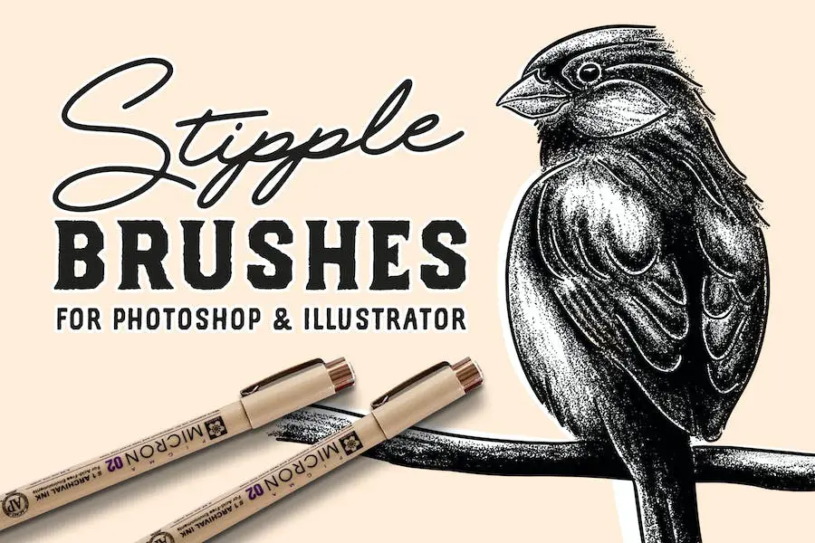 Stipple Brush Set for Photoshop and Illustrator - 