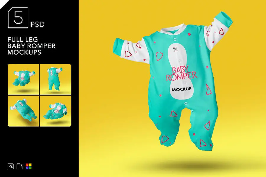 Full Leg Baby Romper Mockups - 