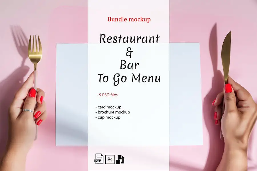 Restaurant & Bar To Go Menu Mockup - 