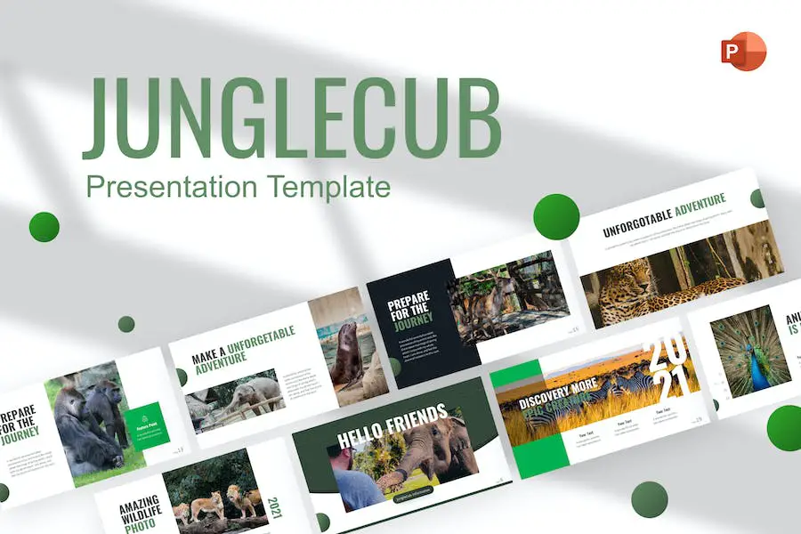 JungleCub Animal PowerPoint Template - 