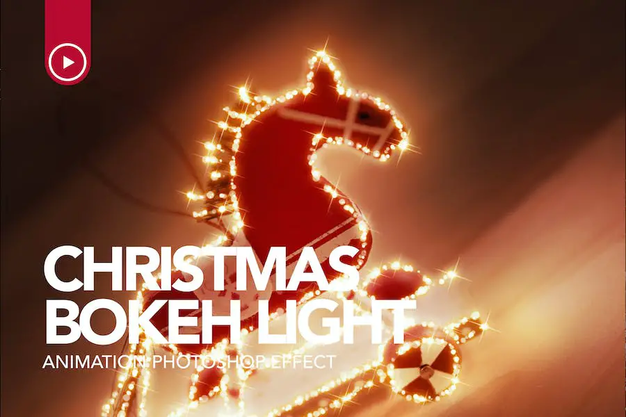 Gif Animated Christmas Bokeh Photoshop Action - 
