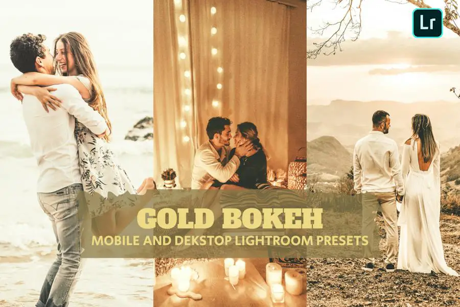 Gold Bokeh Lightroom Presets Dekstop and Mobile - 