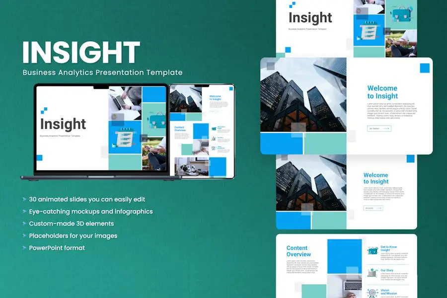 Animated Business Analytics PowerPoint Template - 