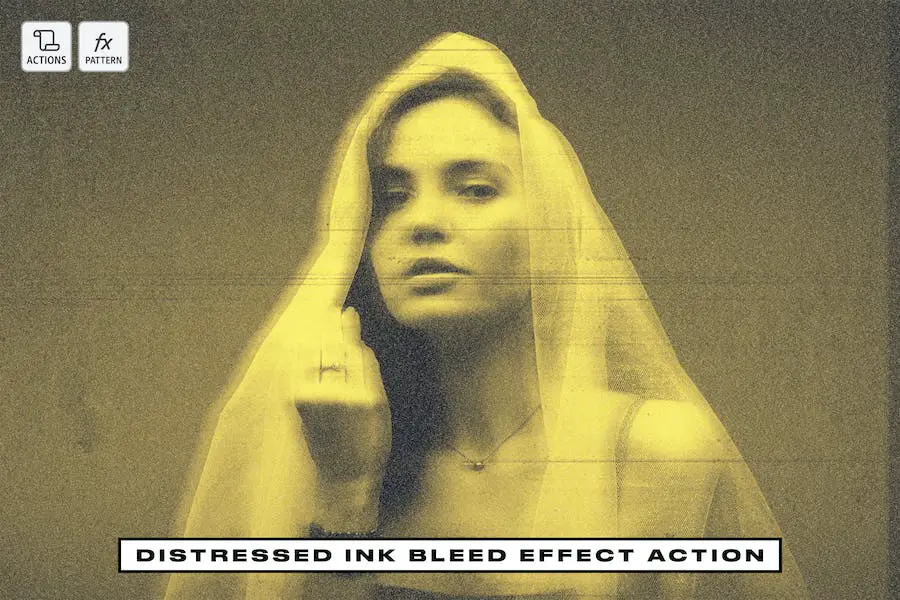 Distressed Ink Bleed Effect Action - 