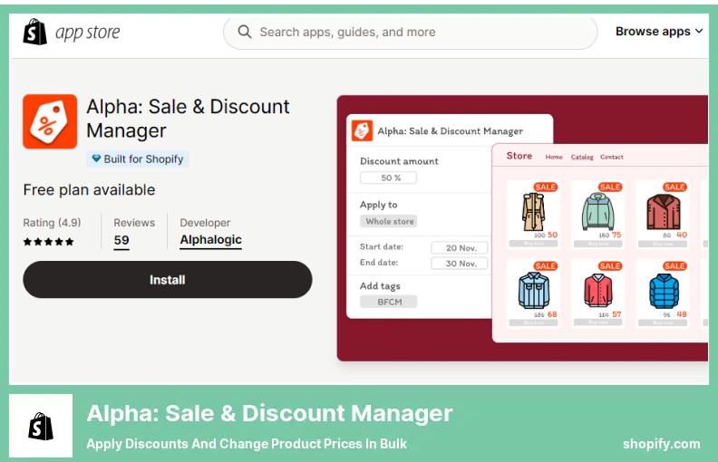 Alpha: Sale & Discount Manager - Apply Discounts and Change Product Prices in Bulk