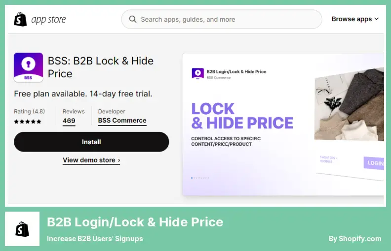 B2B Login/Lock & Hide Price - Increase B2B Users' Signups