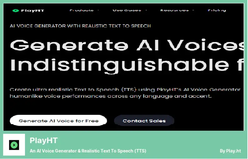 PlayHT - An AI Voice Generator & Realistic Text to Speech (TTS)